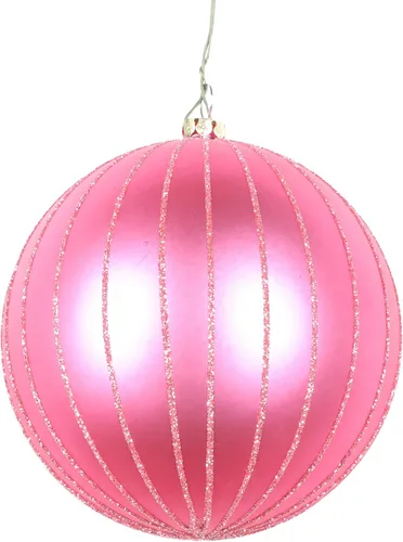 Miniatura 43 de Vickerman Adorno navideño de bola de avena mate con purpurina de 5 pulgadas. Incluye 4 piezas por bolsa.