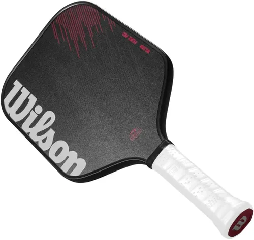 Miniatura 5 de WILSON Fierce Series - Paletas de pickleball de 0.512 in, tamaño de agarre 2-4 1/4 pulgadas Negro/Blanco/Rojo
