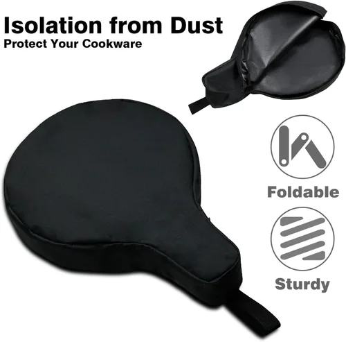 Miniatura 4 de Bolsa de hierro fundido, bolsa de almacenamiento para sartén de 8/10/12 pulgadas, impermeable, para campamento, sartén de hierro fundido, bolsa
