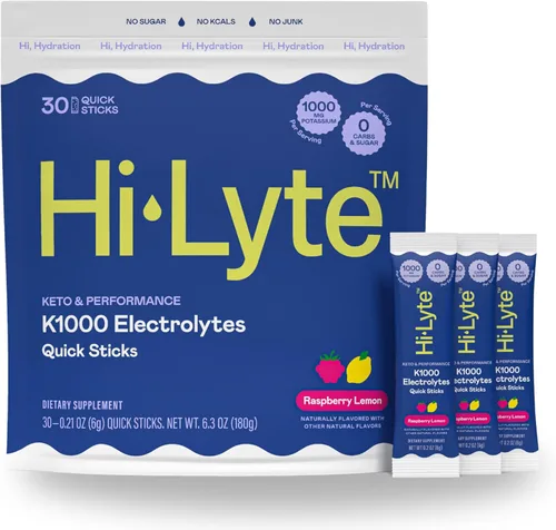 Miniatura 8 de Hi-Lyte K1000 - Mezcla de electrolitos en polvo, naranja Keto y rendimiento, 50 porciones