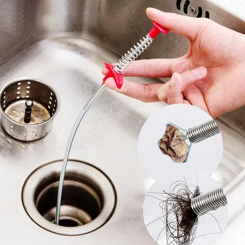 Miniatura 4 de Herramienta para eliminar obstrucciones de pelo de serpiente, garra de acero inoxidable de 34 pulgadas y paquete de 3 herramientas de Orange