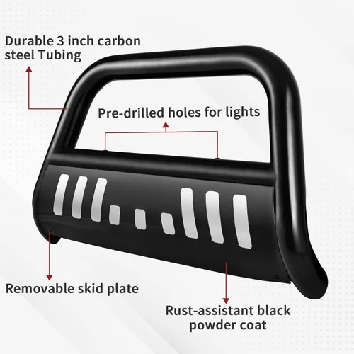 Miniatura 3 de YITAMOTOR - Barra de defensa compatible con Toyota Tacoma 2005-2015, tubo de 3 pulgadas, protector de cepillo para camioneta, barra de empuje