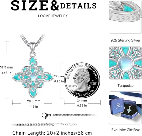 Miniatura 257 de Collar de pentagrama de plata de ley con triple luna, diosa celta, nudo celta, nudo de brujas, Ankh, sol y luna, Hécate, lilith, Santa Muerte
