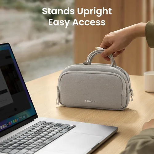 Miniatura 3 de tomtoc Estuche Organizador Electrónico de Viaje, Bolsa Táctica Resistente al Agua de Doble Compartimento para Organización de Cables, Almacenamiento