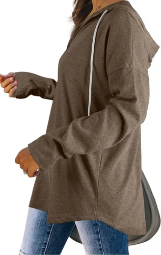 Miniatura 2 de Bofell Sudaderas de moda para mujer, sudaderas de gran tamaño, camisas largas de ajuste holgado