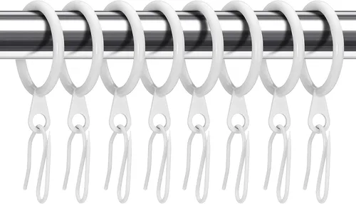 Miniatura 16 de Hotop 30 piezas de argollas de cortina de metal 0.98/1.26/1.65 pulgadas de diámetro interior y 30 piezas de ganchos de cortina de metal para Negro