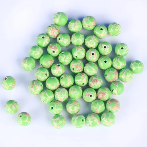 Miniatura 5 de 47 cuentas de jaspe de sedimento marino auténtico, color verde natural, de 0.315 pulgadas, cuentas de jaspe imperial lisas, espaciador redondo