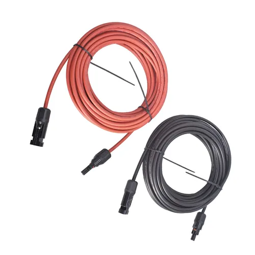 Miniatura 3 de WFLNHB Cable de extensión de panel solar de calibre 12 AWG negro + rojo de 20 pies con conector hembra y macho conector solar