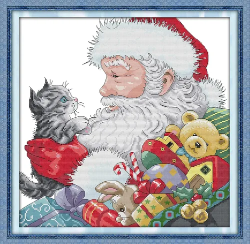 Miniatura 14 de Howie's Needlepoint Kits de punto de cruz, kits de bordado de patrón navideño preimpreso de 14 quilates, gama completa de kits de costura