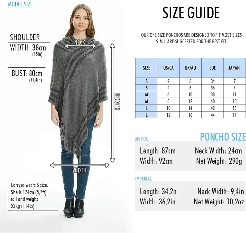 Miniatura 5 de Ferand Poncho suave con capucha para mujer