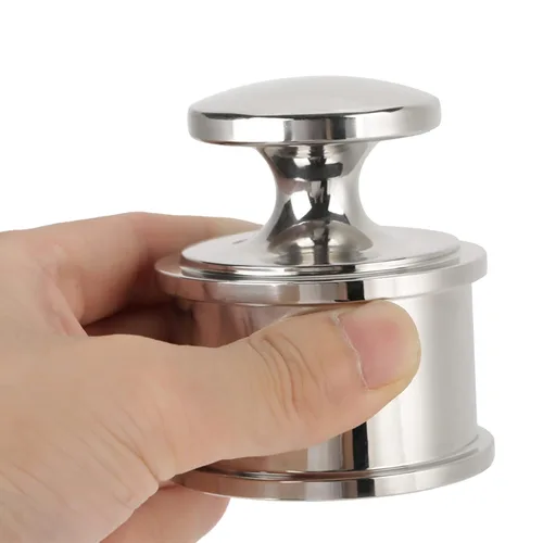Miniatura 6 de Herramienta de prensa de cuero de acero inoxidable, pisapapeles de metal, fácil de sostener, herramienta de trabajo de cuero de peso pesado plateado