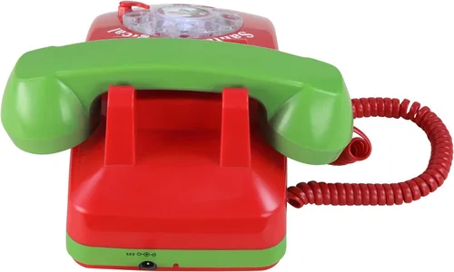 Miniatura 3 de Mr. Christmas Teléfono mágico de Santa - Teléfono de Santa para niños, llamadas interactivas de Navidad, conversaciones reales, vintage seguro