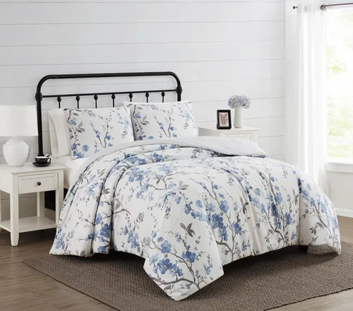 Miniatura 11 de CANNON Kasumi - Juego de edredón floral de poliéster de 2 piezas, tamaño individual XL, con temática floral, para hombres y mujeres, certificado