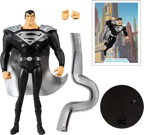 Miniatura 6 de McFarlane Toys DC Multiverse Superman Black Suit Variant (Superman: The Animated Series) Figura de acción de 7 pulgadas con accesorios