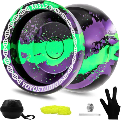 Miniatura 18 de YOYOSTUDIO Yoyo Profesional Sensible Yoyo X0312 para Niños Principiantes, Yoyo de Doble Propósito para Girar con los Dedos para Adultos con Kit
