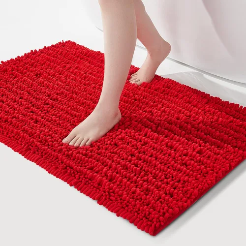 Miniatura 28 de FLOLEOPA Alfombras de Baño de Microfibra de Felpa Suave, Alfombras de Baño Absorbentes Antideslizantes Lavables a Máquina, Tapetes de Baño para Beige