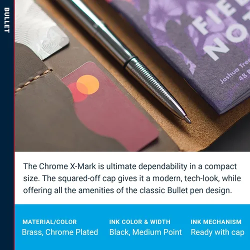 Miniatura 3 de Fisher Space Pen - Bolígrafo Bullet, tapa plana X-Mark, cromado, esferográfica, tinta negra, clip de bolsillo Cromo