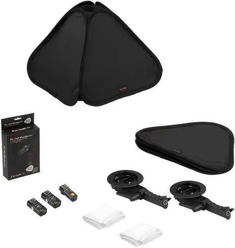 Miniatura 18 de Fotodiox Softbox plegable de 32 x 32 pulgadas, kit de flash 2X con disparadores remotos para Nikon - Dos softboxes plegables y soportes de luz