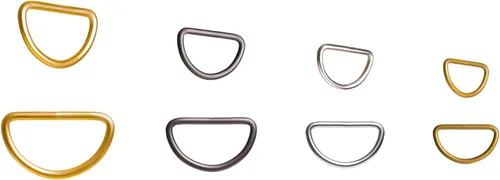Miniatura 9 de 40 anillos en D de 1 pulgada (0.984 in) soldados con mezcla de metal fuerte, anillos en D semicirculares para collares de mascotas, bolsas
