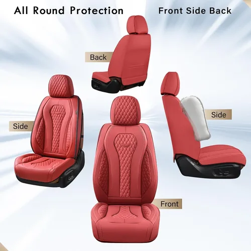 Miniatura 2 de Coverado Fundas de Asiento, Fundas de Asiento de Coche para Asientos Delanteros, Funda de Asiento de Coche Roja, Fundas de Asiento de Coche Rojo