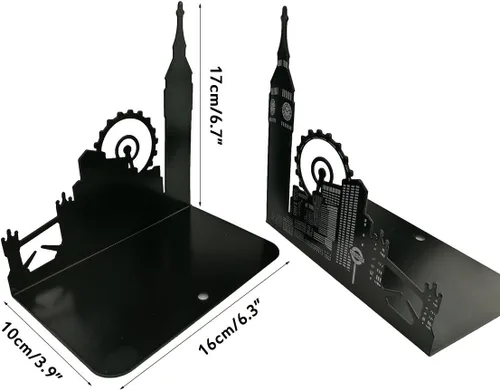 Miniatura 3 de Famoso monumento de Europa y América, sujetalibros decorativos de metal de hierro, organizador de libros para biblioteca, escuela, oficina, hogar
