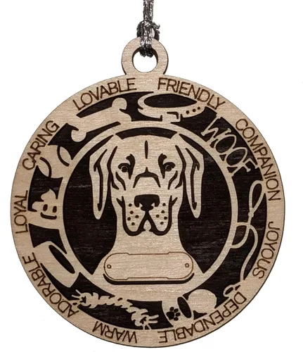 Miniatura 89 de Adorno de Navidad personalizado de madera para perro de 3 pulgadas, nombre y texto personalizables, hecho a mano en Estados Unidos, diseño de corte