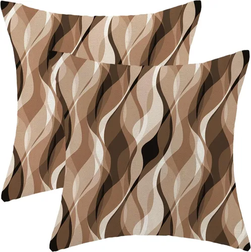 Miniatura 24 de Fundas de Almohada con Estampado de Antílope 16x16 Pulgadas Paquete de 2, Fundas de Almohada Decorativas con Estampado de Piel de Animal Marrón