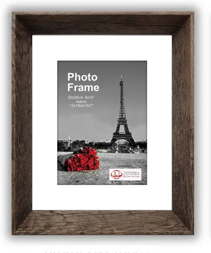 Miniatura 25 de UNIWARE Portarretratos de madera MDF con acabado suave envolvente, para regalo/memoria familiar, montaje en pared (11 x 14 pulgadas, negro, 1 unidad)