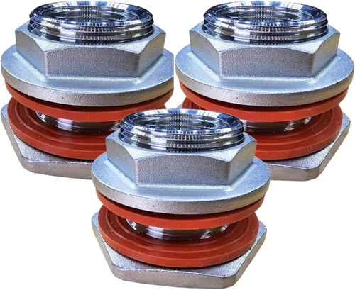 Miniatura 20 de MiniBrew Mamparo sin soldadura NPT EZ de 1/2 pulgada con juntas EPDM para elaboración casera (paquete de 3)