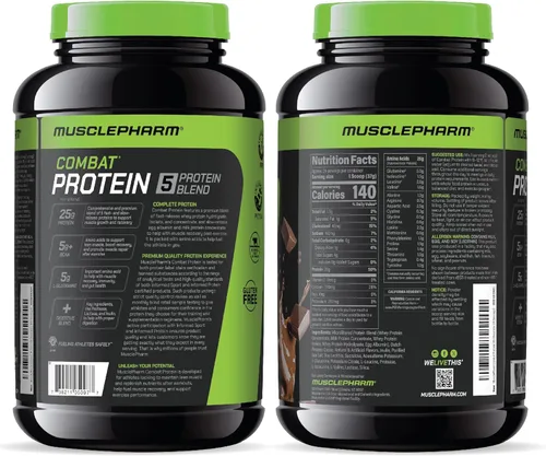 Miniatura 9 de MusclePharm Combat Proteína en Polvo, Sabor a Leche con Chocolate, Alimenta los Músculos para Entrenamientos Productivos, 5 Fuentes de Proteína