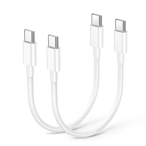 Durcord Cable de carga rápida USB C, 100 W, paquete de 2 cables USB tipo C de carga rápida de 1 pie compatible con iPhone/Samsung/Android/Phone/Pad