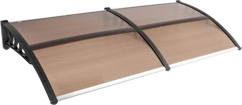 Simply-Me Toldo de policarbonato para ventana de puerta de 40 x 80 pulgadas, para puerta delantera, toldo para patio al aire libre, protección UV,