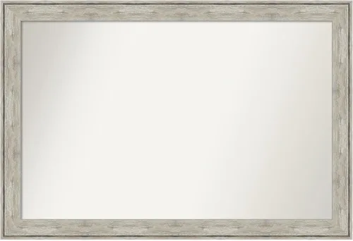 Miniatura 316 de Amanti Art Espejo de baño plateado para sobre fregadero, 28 x 47 pulgadas, espejo rectangular de plata imperial, marco de madera tradicional de gran