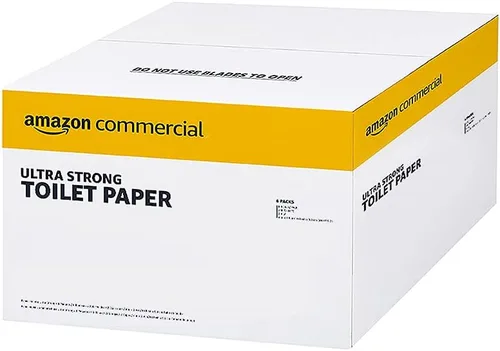 AmazonCommercial Papel higiénico blanco ultra fuerte de 2 capas, certificado FSC, seguro séptico, 286 hojas por rollo, 36 rollos