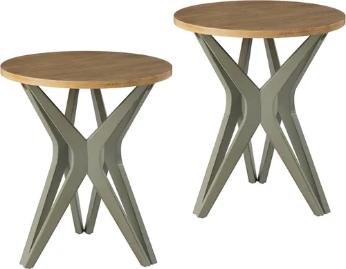 Miniatura 11 de Mesa auxiliar estilo rústico con pedestal, superficie envejecida con base de trípode, mesita de noche para sala de estar, moderna, decoración boho