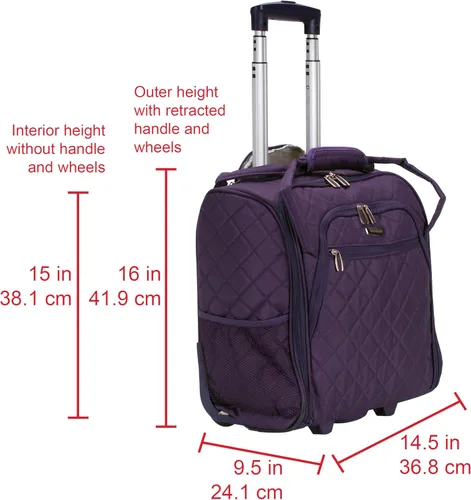 Miniatura 35 de Rockland Melrose - Maleta con ruedas, de porte vertical, para caber debajo del asiento, Rojo), BF31-RED