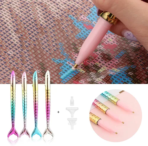 Miniatura 3 de Ovelur 7 piezas de accesorios de pintura de diamantes bolígrafos con 5 piezas de almacenamiento de cera de pintura de diamante, bolígrafos de arte