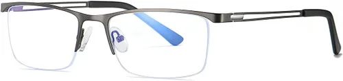 Miniatura 3 de laureles /Gafas de transición para hombre, gafas de lectura fotocromáticas cuadradas de metal con medio marco gris