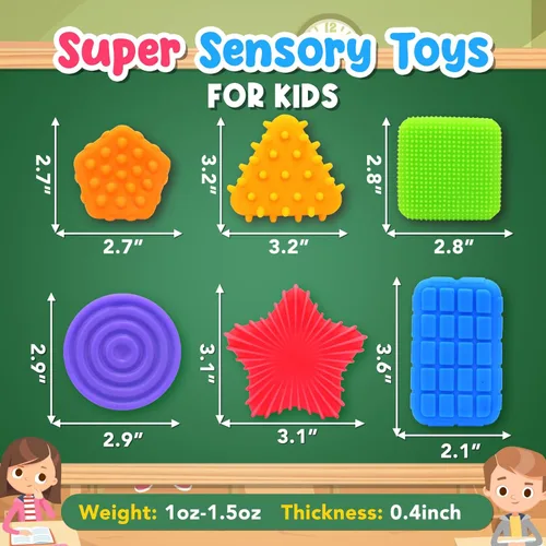 Miniatura 5 de Juguetes Sensoriales Esponjosos para Niños Pequeños: Juguete Sensorial Súper Suave y Texturizado para Niños Autistas con Necesidades Especiales