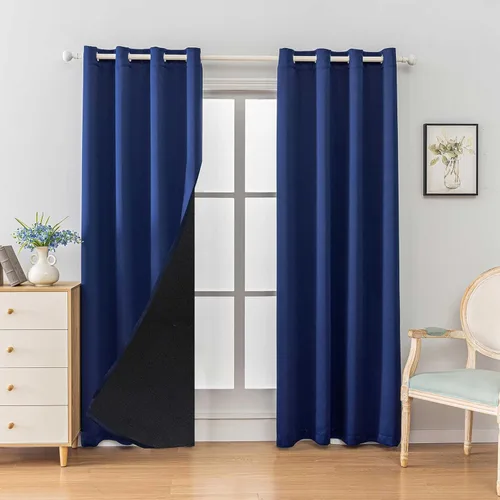 Miniatura 20 de Anytime Juego de 2 paneles de cortinas 100% opacas, con aislamiento térmico para dormitorio, paneles de sombreado completo