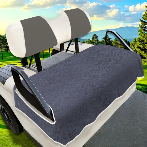 Miniatura 12 de YOKYHOM Fundas de asiento de carrito de golf para 2/4 plazas, manta de toalla de asiento de microfibra, mantiene los asientos frescos, limpios