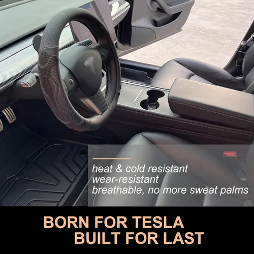 Miniatura 3 de PINCTROT Comfy Grip - Funda para volante para Tesla Model Y/3 2016-2025 2026 Standard/Highland/Juniper, forma de D de 14 pulgadas tamaño pequeño