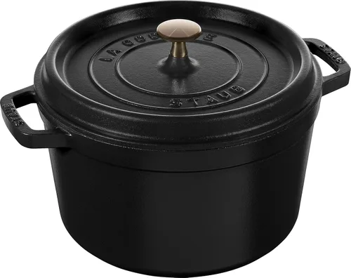 Miniatura 23 de STAUB Horno Holandés de Hierro Fundido 4 Cuartos Redondo, Fabricado en Francia, Sirve para 3-4, Blanco