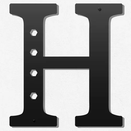 Miniatura 10 de Letras metálicas para decoración de pared de 12 pulgadas, letras colgantes negras, letras visuales 3D grandes del alfabeto moderno, decoración