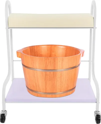 Miniatura 20 de Carrito de baño de pies de pedicura con ruedas, soporte de manicura, carrito portátil de esteticista para salón de belleza o spa de tecnología