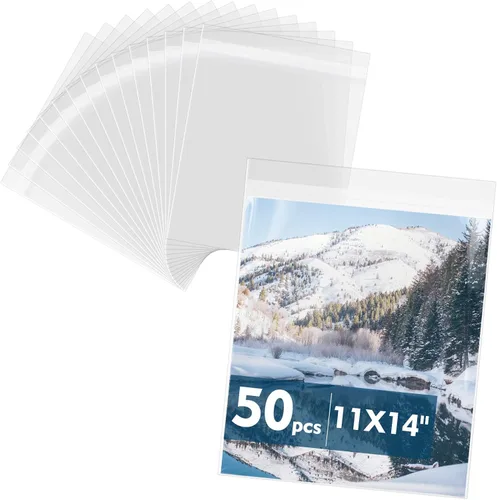 Miniatura 8 de Mat Board Center, paquete de 50 bolsas de almacenamiento de 16 3/8 pulgadas x 20 1/8 pulgadas sin ácidos, fundas transparentes para impresiones