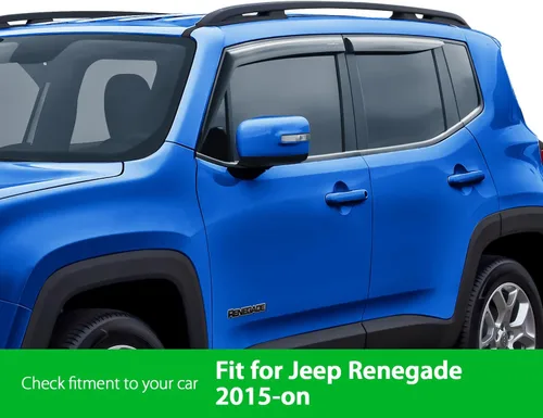 Miniatura 3 de Goodyear - Deflectores de ventana lateral irrompibles para Jeep Renegade 2015-2023, protectores de lluvia con cinta adhesiva, viseras de ventana