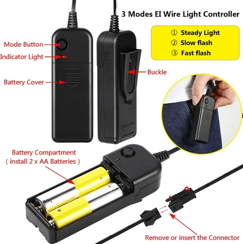 Miniatura 3 de Poptrend Máscara de Halloween con luz LED para festivales, cosplay, disfraz de Halloween, fiestas de máscaras, carnaval, regalos (azul)