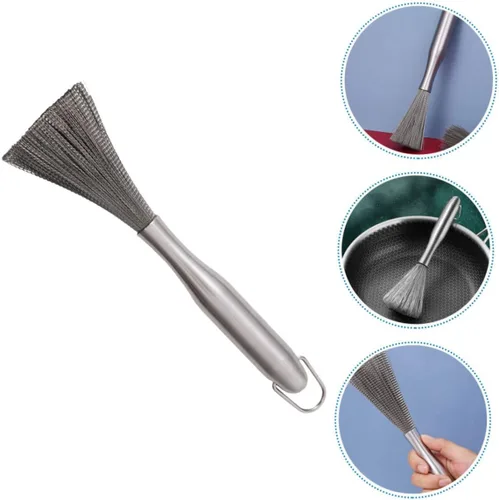 Miniatura 6 de Cepillo de limpieza de platos de acero inoxidable resistente para ollas y sartenes, cepillo de limpieza de cocina para lavavajillas, parrilla