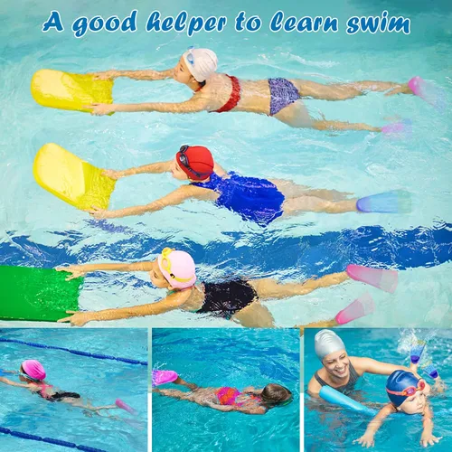 Miniatura 4 de Gintenco Aletas de natación para niños, aletas de entrenamiento de natación para natación, aletas de tamaño de viaje con bolsa de malla, aletas